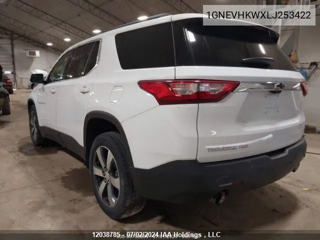 2020 Chevrolet Traverse VIN: 1GNEVHKWXLJ253422 Lot: 12038785