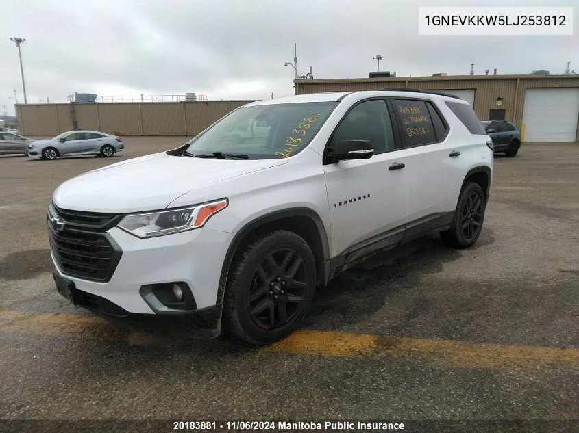 2020 Chevrolet Traverse Premier VIN: 1GNEVKKW5LJ253812 Lot: 20183881