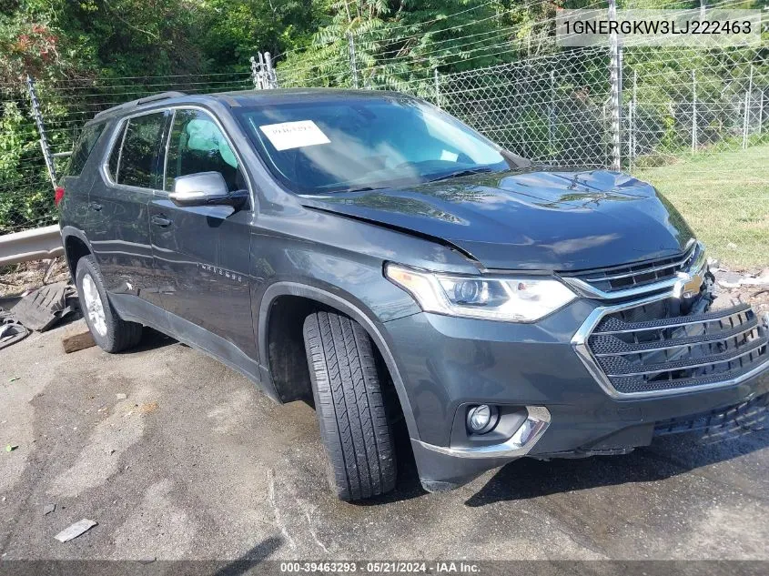 2020 Chevrolet Traverse Fwd Lt Cloth VIN: 1GNERGKW3LJ222463 Lot: 39463293