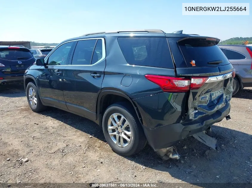 2020 Chevrolet Traverse Fwd Lt Cloth VIN: 1GNERGKW2LJ255664 Lot: 39637581