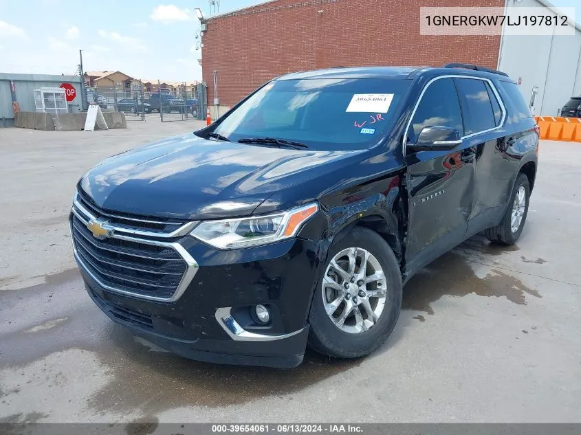 2020 Chevrolet Traverse Fwd Lt Cloth VIN: 1GNERGKW7LJ197812 Lot: 39654061