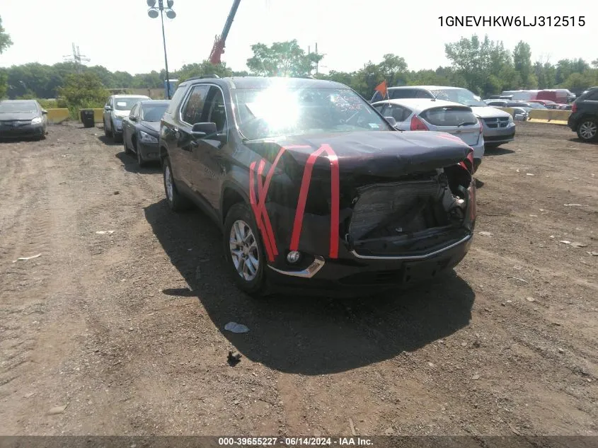 2020 Chevrolet Traverse Awd Lt Leather VIN: 1GNEVHKW6LJ312515 Lot: 39655227