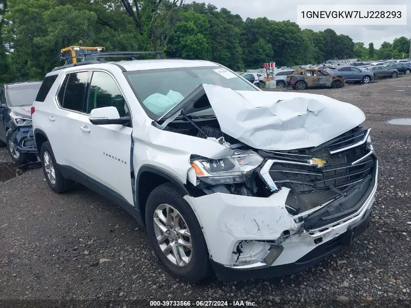 2020 Chevrolet Traverse Awd Lt Cloth VIN: 1GNEVGKW7LJ228293 Lot: 39733566