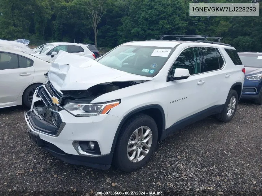 2020 Chevrolet Traverse Awd Lt Cloth VIN: 1GNEVGKW7LJ228293 Lot: 39733566