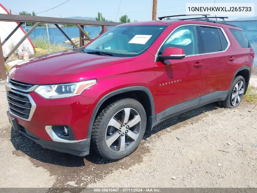 2020 Chevrolet Traverse Awd Lt Leather VIN: 1GNEVHKWXLJ265733 Lot: 39810467