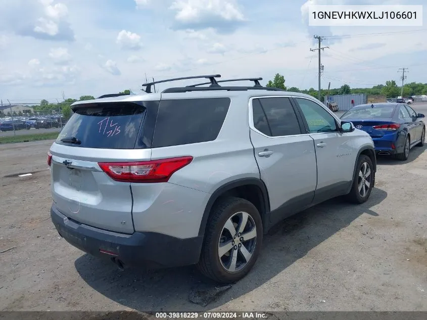 2020 Chevrolet Traverse Awd Lt Leather VIN: 1GNEVHKWXLJ106601 Lot: 39818229