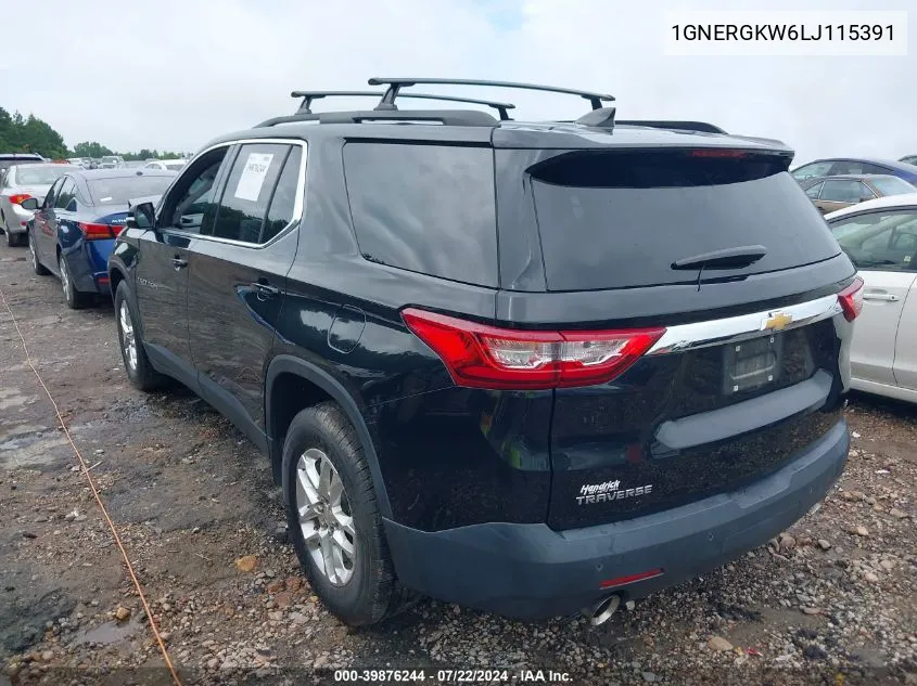 2020 Chevrolet Traverse Fwd Lt Cloth VIN: 1GNERGKW6LJ115391 Lot: 39876244