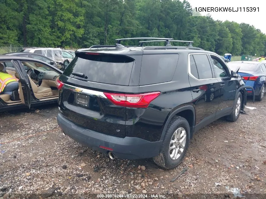 2020 Chevrolet Traverse Fwd Lt Cloth VIN: 1GNERGKW6LJ115391 Lot: 39876244