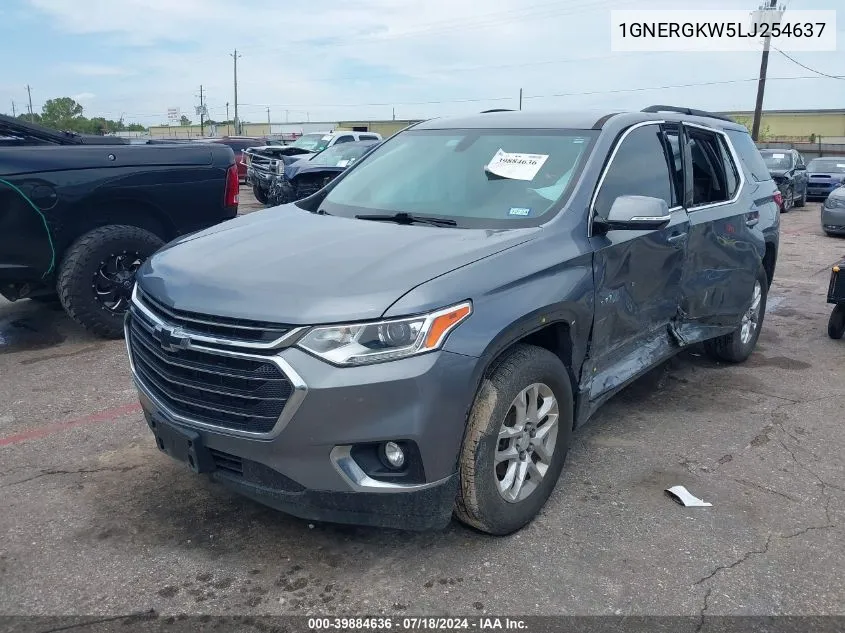 2020 Chevrolet Traverse Lt VIN: 1GNERGKW5LJ254637 Lot: 39884636