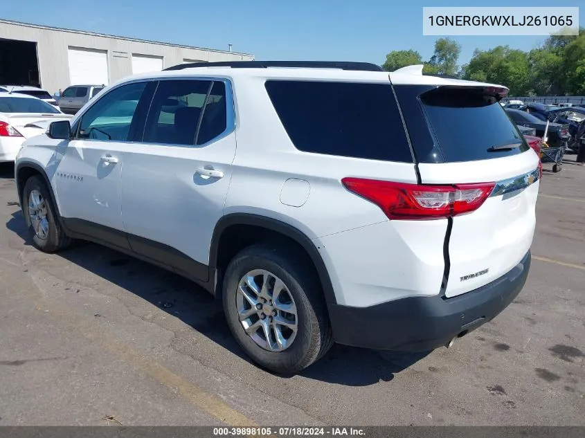 2020 Chevrolet Traverse Fwd Lt Cloth VIN: 1GNERGKWXLJ261065 Lot: 39898105