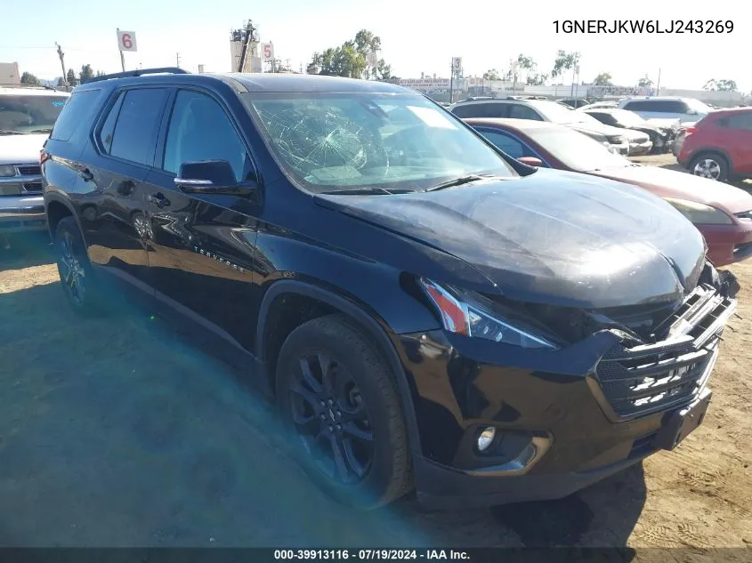 2020 Chevrolet Traverse Fwd Rs VIN: 1GNERJKW6LJ243269 Lot: 39913116