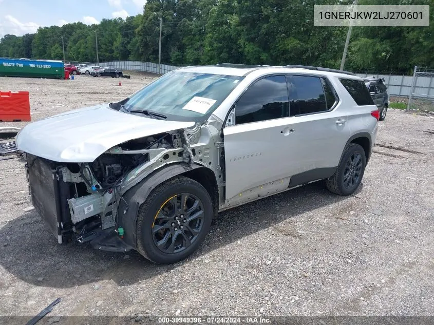 1GNERJKW2LJ270601 2020 Chevrolet Traverse Fwd Rs