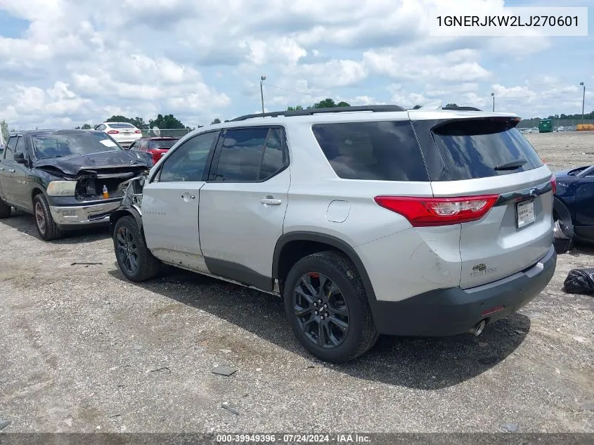 2020 Chevrolet Traverse Fwd Rs VIN: 1GNERJKW2LJ270601 Lot: 39949396