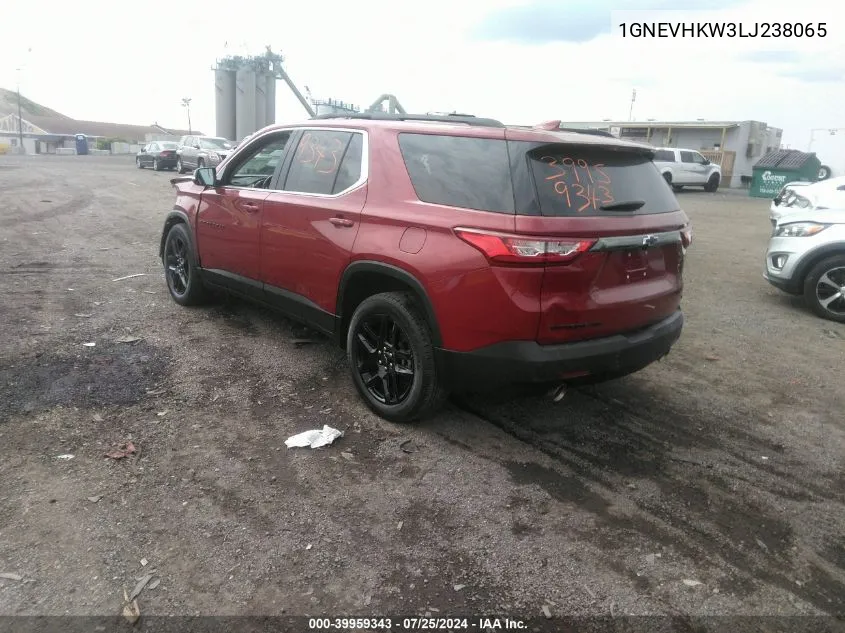 1GNEVHKW3LJ238065 2020 Chevrolet Traverse Awd Lt Leather