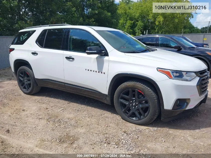 1GNEVKKW1LJ310216 2020 Chevrolet Traverse Awd Premier