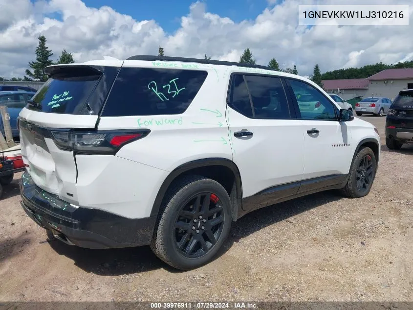 2020 Chevrolet Traverse Awd Premier VIN: 1GNEVKKW1LJ310216 Lot: 39976911