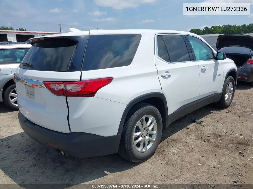 2020 Chevrolet Traverse Fwd Ls VIN: 1GNERFKW1LJ272336 Lot: 39988764