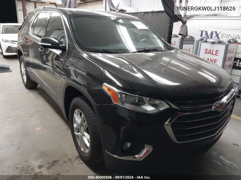 2020 Chevrolet Traverse Fwd Lt Cloth VIN: 1GNERGKW0LJ118626 Lot: 40000506