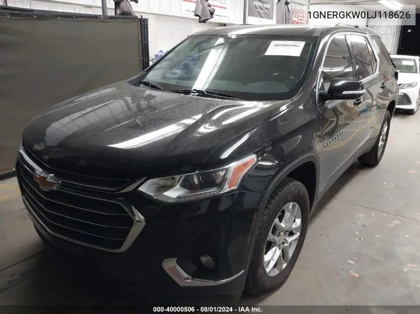 2020 Chevrolet Traverse Fwd Lt Cloth VIN: 1GNERGKW0LJ118626 Lot: 40000506