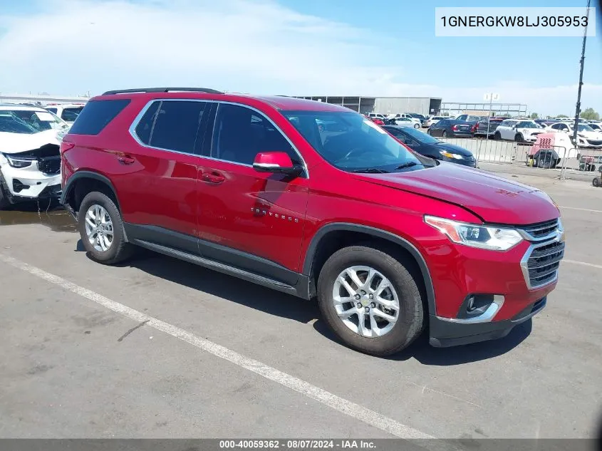 2020 Chevrolet Traverse Fwd Lt Cloth VIN: 1GNERGKW8LJ305953 Lot: 40059362