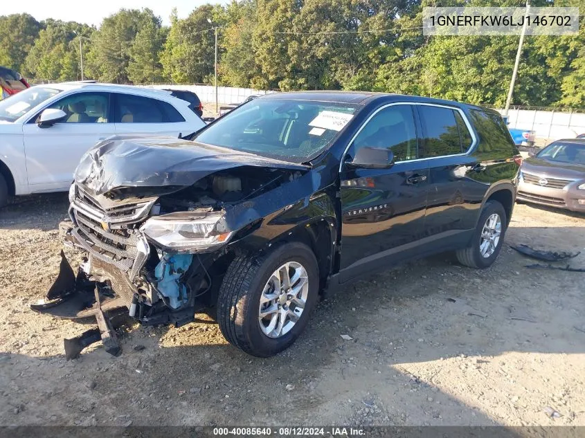 2020 Chevrolet Traverse Fwd Ls VIN: 1GNERFKW6LJ146702 Lot: 40085640