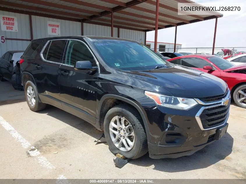 2020 Chevrolet Traverse Fwd Ls VIN: 1GNERFKWXLJ268270 Lot: 40089147