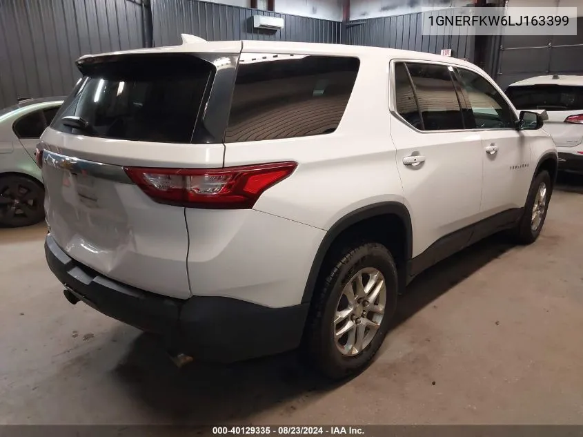 2020 Chevrolet Traverse Fwd Ls VIN: 1GNERFKW6LJ163399 Lot: 40129335