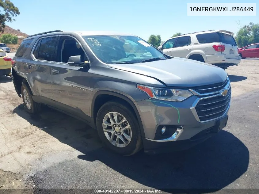 2020 Chevrolet Traverse Fwd Lt Cloth VIN: 1GNERGKWXLJ286449 Lot: 40142207