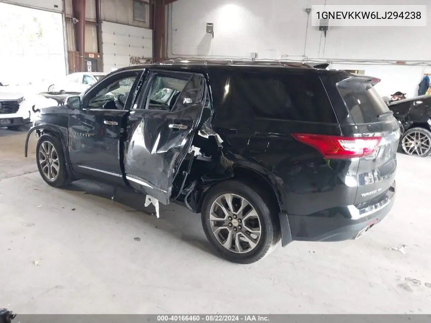 2020 Chevrolet Traverse Awd Premier VIN: 1GNEVKKW6LJ294238 Lot: 40166460