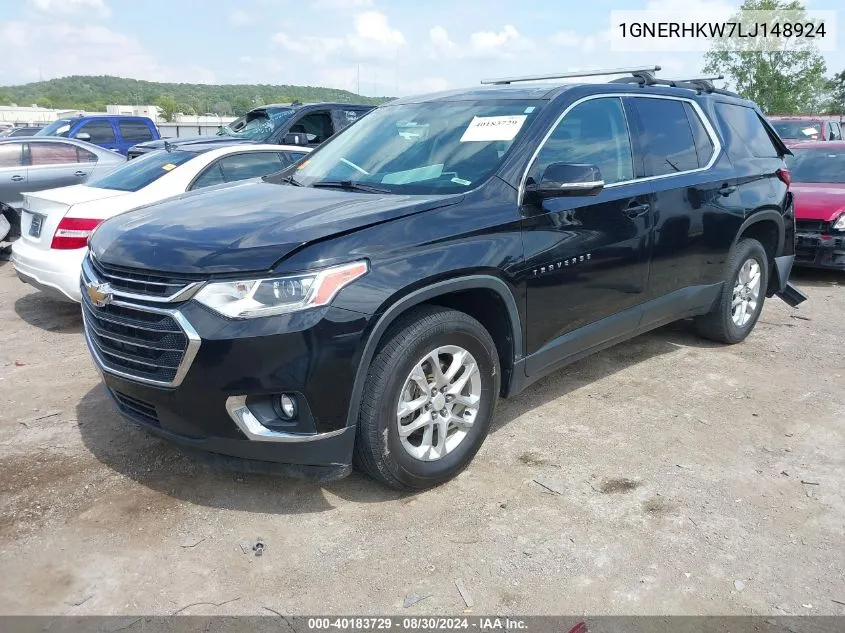 2020 Chevrolet Traverse Fwd Lt Leather VIN: 1GNERHKW7LJ148924 Lot: 40183729