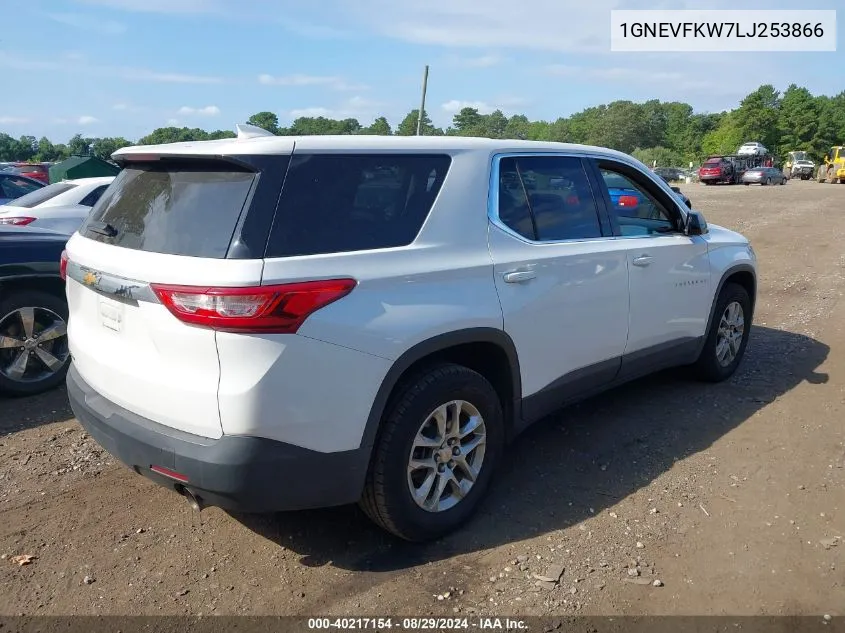 2020 Chevrolet Traverse Awd Ls VIN: 1GNEVFKW7LJ253866 Lot: 40217154