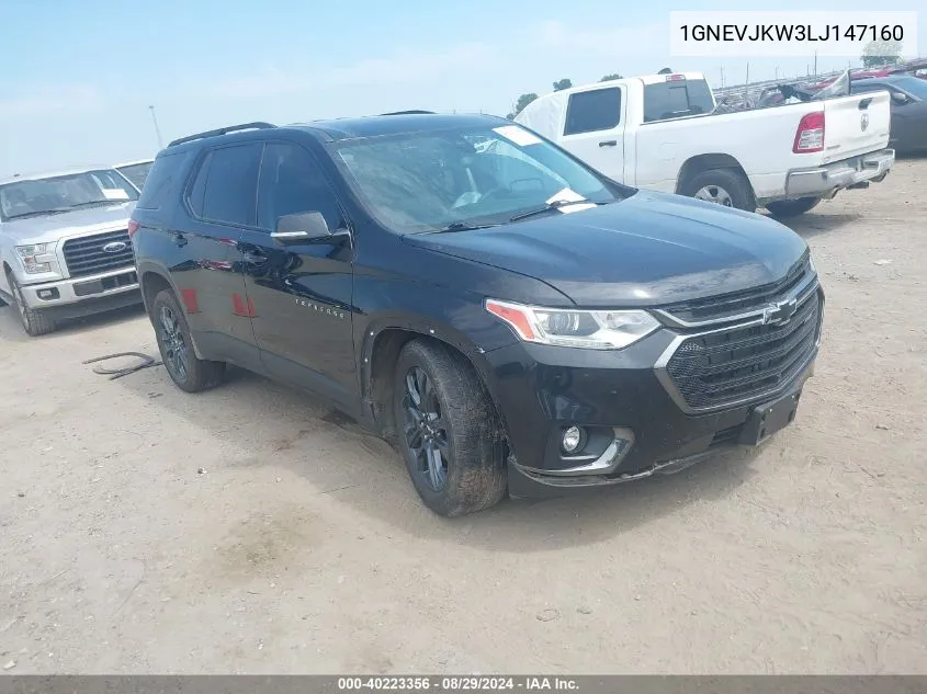 2020 Chevrolet Traverse Awd Rs VIN: 1GNEVJKW3LJ147160 Lot: 40223356