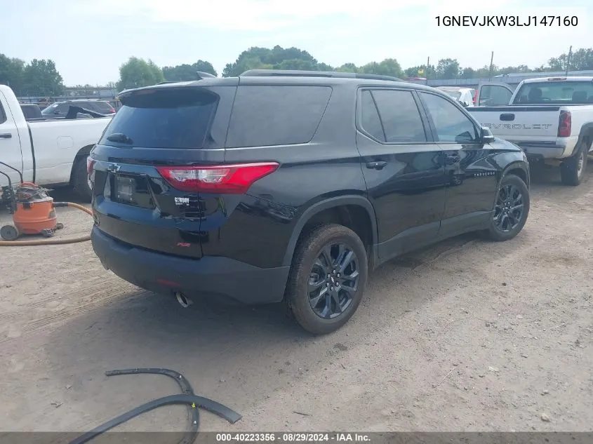 2020 Chevrolet Traverse Awd Rs VIN: 1GNEVJKW3LJ147160 Lot: 40223356