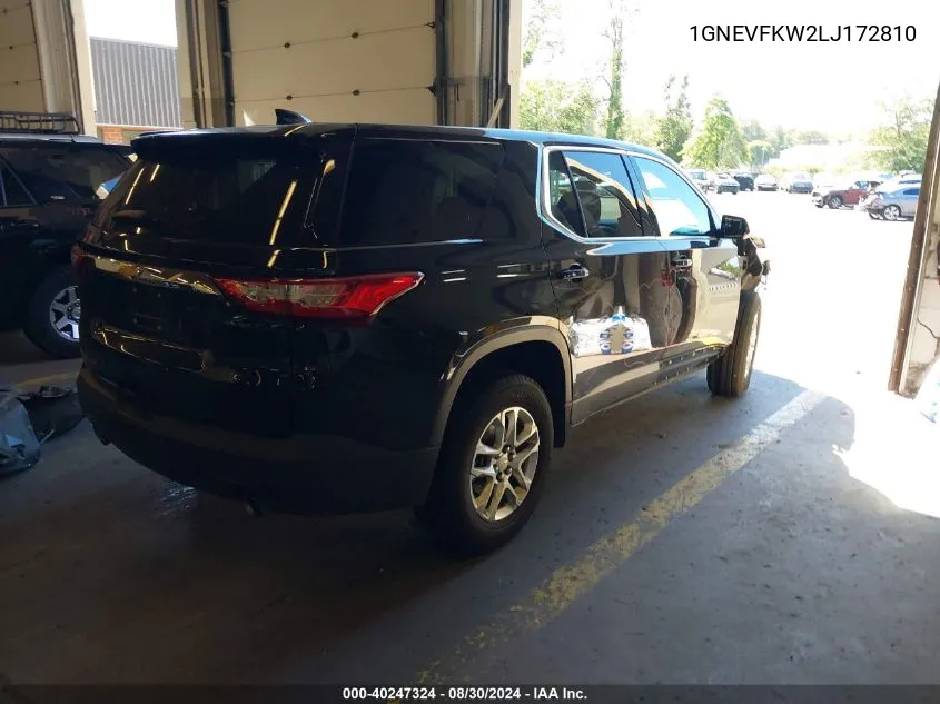 2020 Chevrolet Traverse Awd Ls VIN: 1GNEVFKW2LJ172810 Lot: 40247324