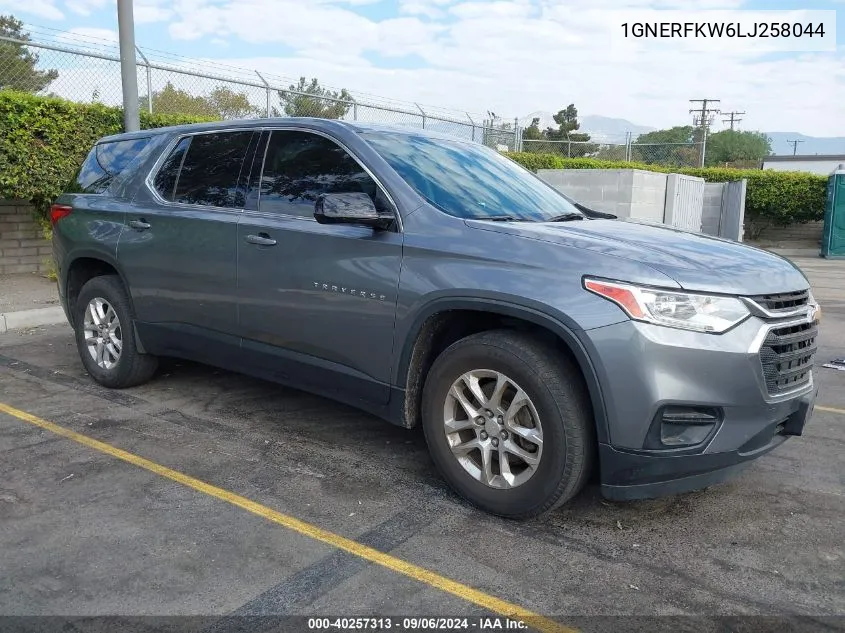 2020 Chevrolet Traverse Fwd Ls VIN: 1GNERFKW6LJ258044 Lot: 40257313