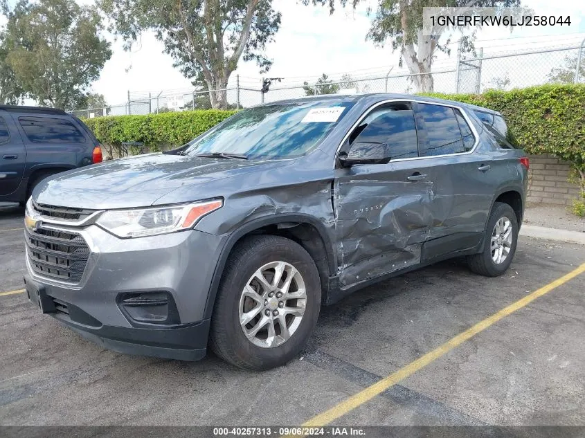 2020 Chevrolet Traverse Fwd Ls VIN: 1GNERFKW6LJ258044 Lot: 40257313