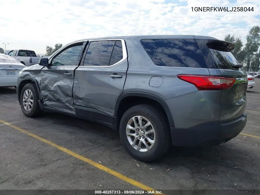 2020 Chevrolet Traverse Fwd Ls VIN: 1GNERFKW6LJ258044 Lot: 40257313