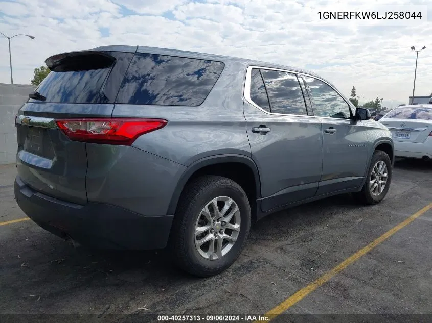 2020 Chevrolet Traverse Fwd Ls VIN: 1GNERFKW6LJ258044 Lot: 40257313