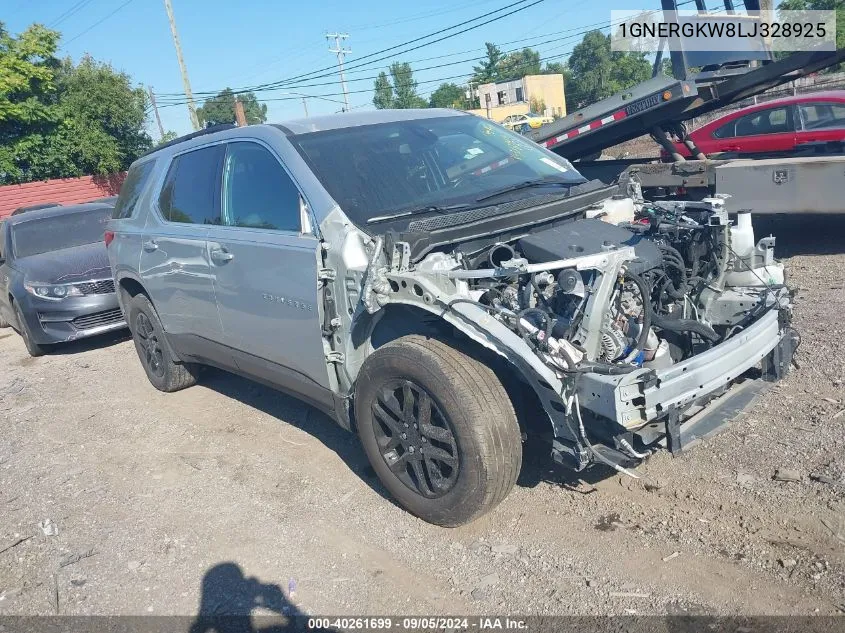 2020 Chevrolet Traverse Lt VIN: 1GNERGKW8LJ328925 Lot: 40261699