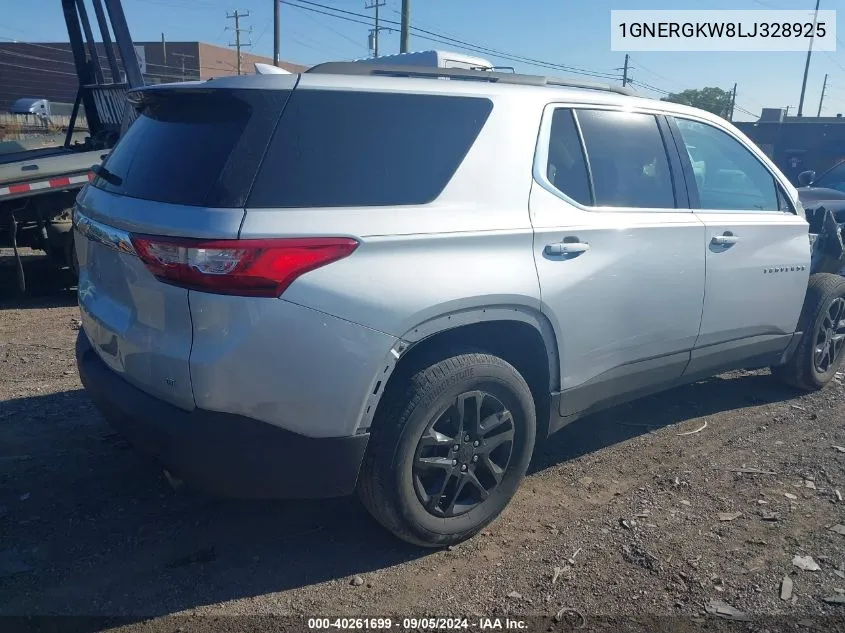 2020 Chevrolet Traverse Lt VIN: 1GNERGKW8LJ328925 Lot: 40261699