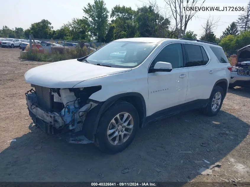 1GNEVGKW4LJ172636 2020 Chevrolet Traverse Awd Lt Cloth