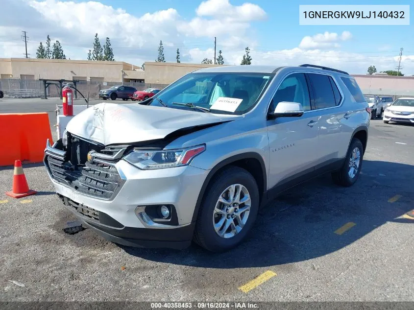 2020 Chevrolet Traverse Fwd Lt Cloth VIN: 1GNERGKW9LJ140432 Lot: 40358453