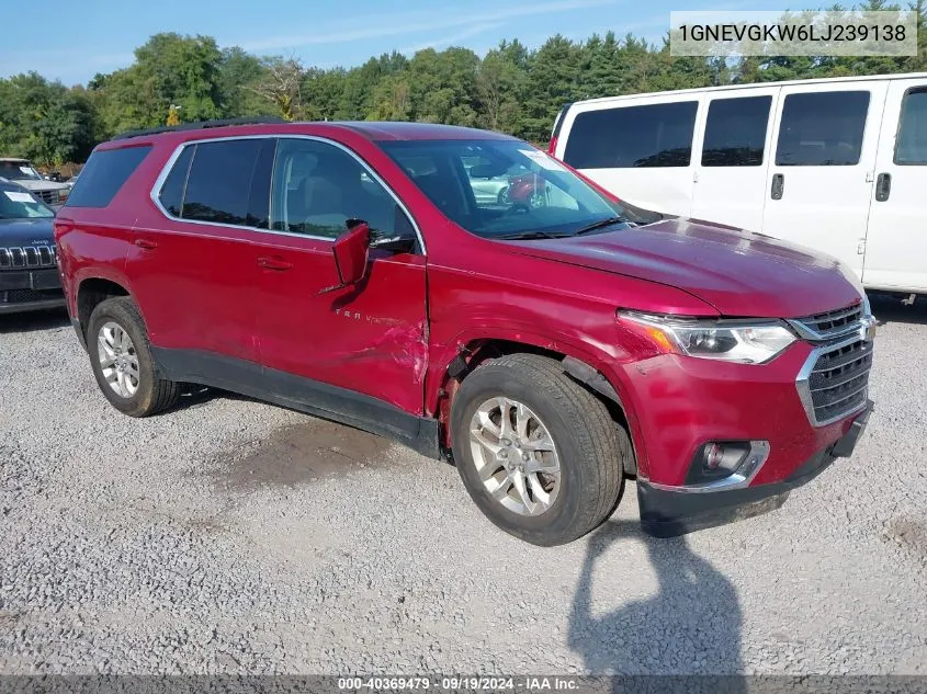 2020 Chevrolet Traverse Awd Lt Cloth VIN: 1GNEVGKW6LJ239138 Lot: 40369479