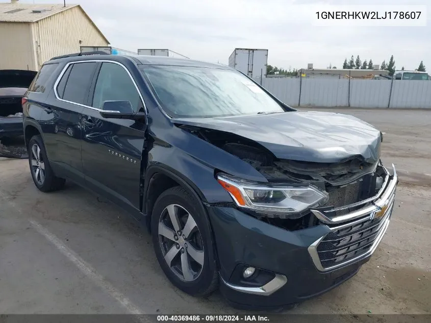 2020 Chevrolet Traverse Fwd Lt Leather VIN: 1GNERHKW2LJ178607 Lot: 40369486