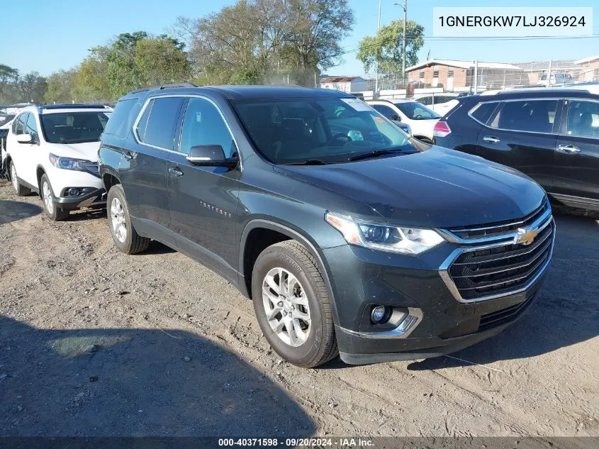 2020 Chevrolet Traverse Fwd Lt Cloth VIN: 1GNERGKW7LJ326924 Lot: 40371598