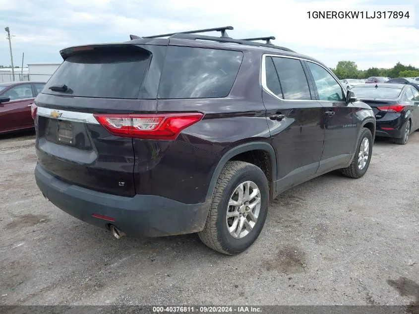 2020 Chevrolet Traverse Fwd Lt Cloth VIN: 1GNERGKW1LJ317894 Lot: 40376811