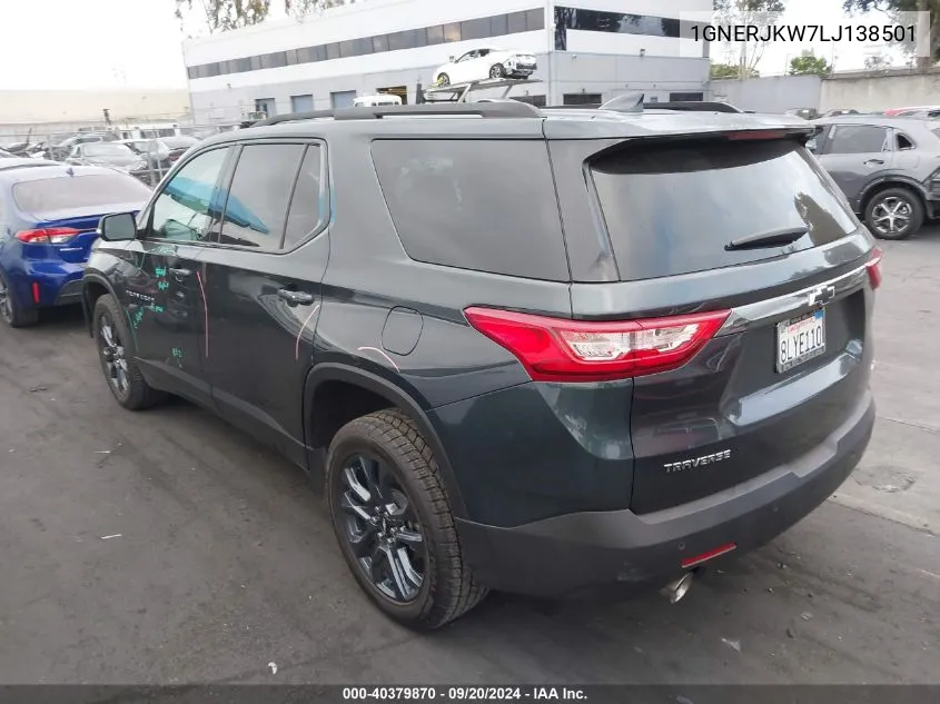 1GNERJKW7LJ138501 2020 Chevrolet Traverse Fwd Rs