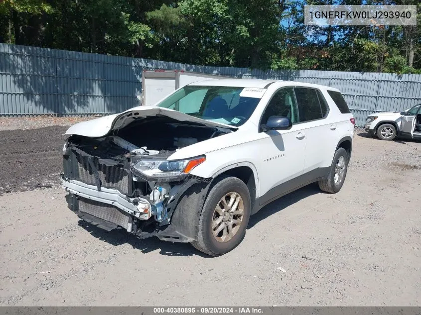 2020 Chevrolet Traverse Fwd Ls VIN: 1GNERFKW0LJ293940 Lot: 40380895