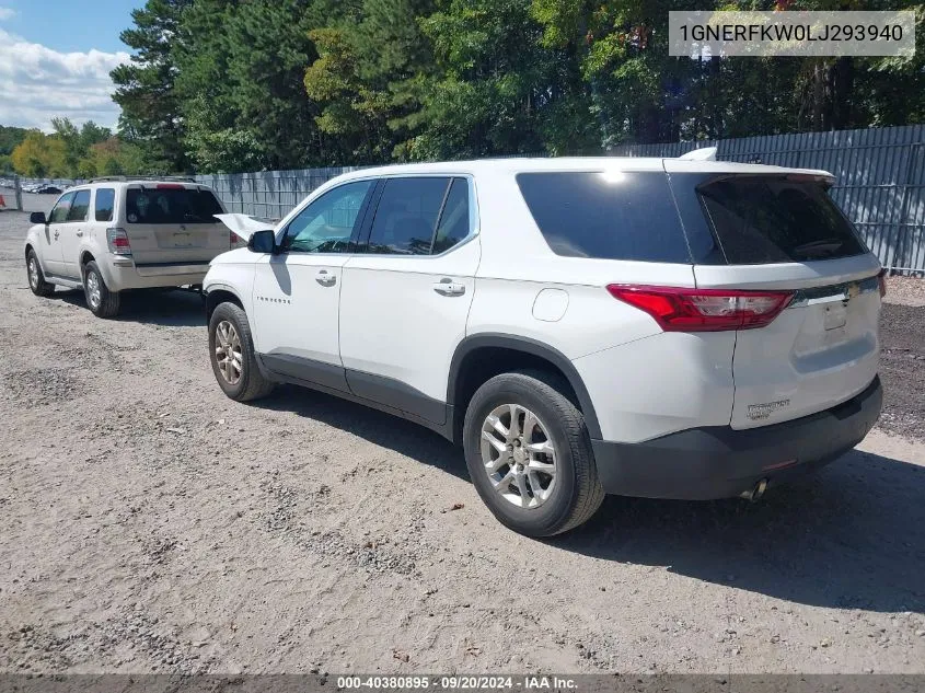 2020 Chevrolet Traverse Fwd Ls VIN: 1GNERFKW0LJ293940 Lot: 40380895