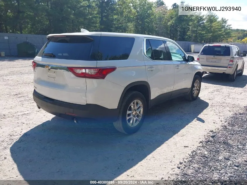 2020 Chevrolet Traverse Fwd Ls VIN: 1GNERFKW0LJ293940 Lot: 40380895